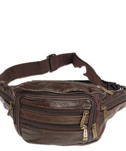 Money Waist Shoulder Outdoor Bum Bag - Brown
