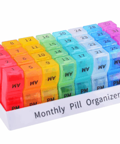 Monthly Pill Organizer 2 Times a Day 31 Days AM PM Pill Case Pill Organizer