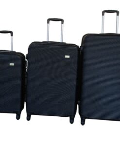 Mooistar 3-Piece ABS Black Luggage Set with TSA Lock & Spinner Wheels