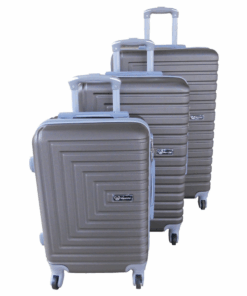 Mooistar 3-Piece ABS Hard Shell Spinner Luggage Set with Locks - Brown