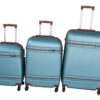 MOOISTAR 3-Piece ABS Trolley Luggage Set - Light Blue - 360 Spinner Wheels