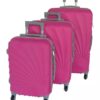Mooistar 3 Piece Spiral Travel Luggage Bag Set - Pink