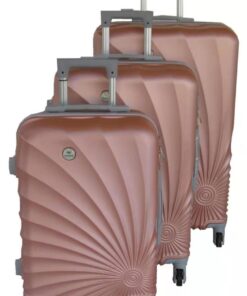 Mooistar 3 Piece Spiral Travel Luggage Bag Set - Rose Gold
