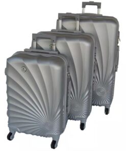 Mooistar 3 Piece Spiral Travel Luggage Bag Set-Silver