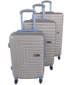 Mooistar 3pcs Gold ABS Luggage Set-Hard-Shell, Spinner Wheels,Built-in Lock