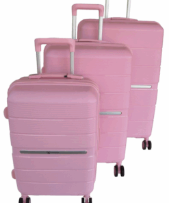 MOOISTAR 3PCS Pink Polypropylene HardShell Luggage Set with 4-Wheel Spinner