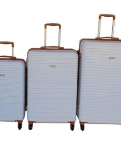 MOOISTAR 3PCS White ABS Luggage Set with Spinner Wheels&Telescoping Handles