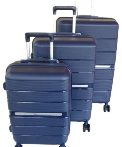 Mooistar Unbreakable Travel Luggage 3 Piece Suitcases Spinner - Navy Blue