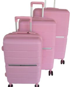 Mooistar Unbreakable Travel Luggage 3 Piece Suitcases Spinner - Pink