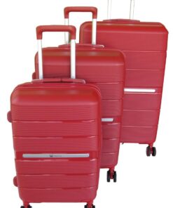 Mooistar Unbreakable Travel Luggage 3 Piece Suitcases Spinner - Red