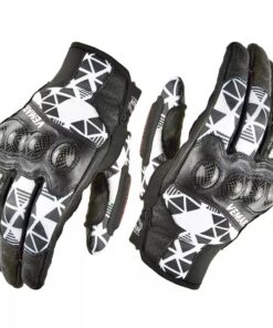 Motorcycle Gloves - Black & White - XL
