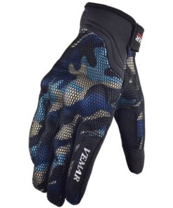 Motorcycle Gloves - Mountain Bike Gloves - Camo - Navy Blue - S - XL