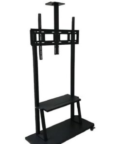 Movable Mobile Floor TV Mount Trolley Stand with Wheels 60 to 100Inch