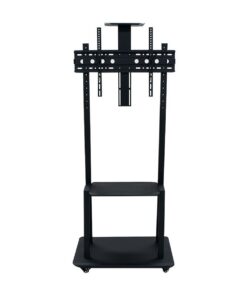Movable Mobile Floor TV Trolley Cart Stand with Shelves Wheels 32 to 70Inch