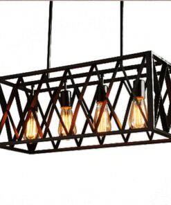Mr Universal Lighting - Black Vintage Industrial Metal Cage Pendant