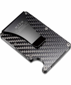 MTVN Technologies- Minimalist Wallet,Card Holder&Money Clip - RFID Blocking - Black