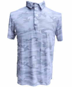 Mudball Golf - Men's Golf Shirt - White Grey Camouflage - XL