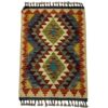 Multi Color Flat Weave Handmade Kilim Rug - 90 x 60 cm