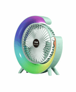 Multi-Colour Rechargeable Desktop Fan - Green