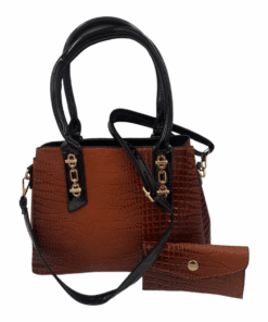 Multi-Compartment Satchel Handbag for Women Ladies Shoulder Crossbody Bags - Brown