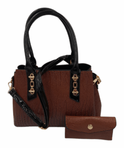 Multi-Compartment Satchel Handbag for Women Ladies Shoulder Crossbody Bags - Coffee