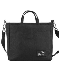 Multi-Compartments Travel Messenger Sling Bag Cosmetic Mommy Sling Bag - Black