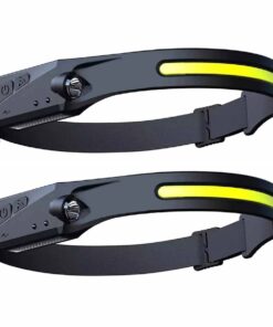 Multi-function LED Rechargeable Head Lamp - Black - Set of 2