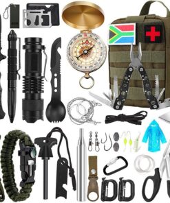 Multi-Function Outdoor Tactical Survival Kit - 21 Pieces - Green