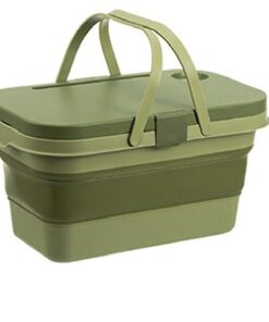 Multi-Functional Collapsible/Foldable Picnic Indoor And Outdoor Basket - Green