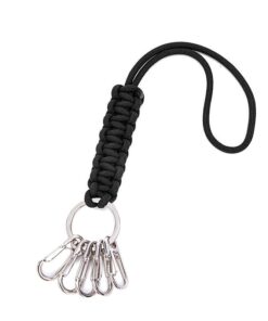 Multi-functional Keychain Rope Key Storage Ring for Outdoor - Black