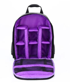 Multi-functional Waterproof Outdoor Camera Photo Bag Backpack - Purple