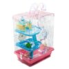 Multi-Level Hamster Cage With Tunnel (35cm X 26cm X 46cm) - Pink