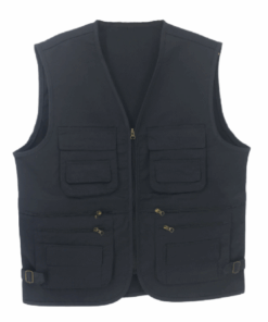 Multi Pocket Breathable Vest Coat - Black - S