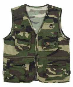 Multi Pocket Breathable Vest Coat - camouflage  - XL