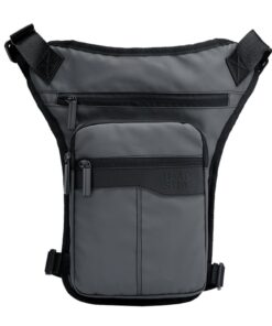 Multi-pocket Nylon Crossbody Bag - Grey