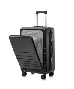 Multifunction Smart Carry-On Travel Suitcase - 20 Inch - Black