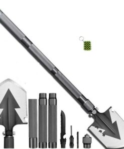 Multifunction Tactical Shovel Folding Camping Survival Tools + Keychain