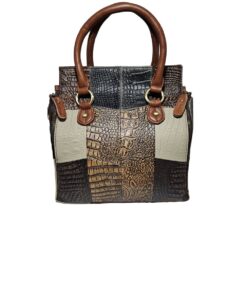 Multifunctional Genuine Leather Organiser Handbag - Yellow