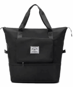 Multifunctional Large Waterproof Portable Folding Expansion Travel Bag - Black