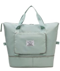 Multifunctional Large Waterproof Portable Folding Expansion Travel Bag - Light Green