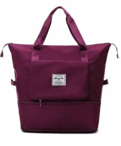 Multifunctional Large Waterproof Portable Folding Expansion Travel Bag - Maroon