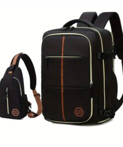 Multifunctional Travel Backpack With Shoes Compartment and Chestbag