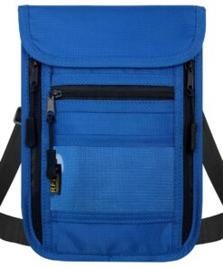 Multifunctional Travel Pouch Passport Holder with RFID Blocking - Blue