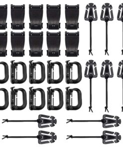 Multiuse Tactical Backpack D-Ring Grimloc Locking Gear Clip Kit - 30 Pieces