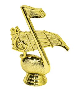 Music Logo Awards Trophy - 15cm - Gold - Including Base
