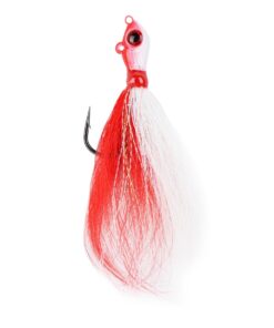 Mustad Red & White Big Eye Bucktail Jig - 2 Oz
