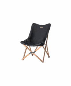 MW01 Woodgrain Folding Moon Chair - Black