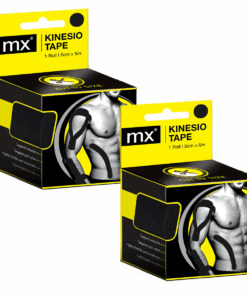 MX Kinesiology Tape - 5cm x 5m - 2 Boxes - Black
