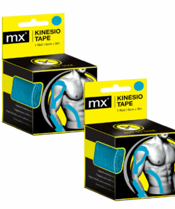 MX Kinesiology Tape - 5cm x 5m - 2 Boxes - Blue