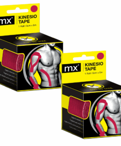 MX Kinesiology Tape - 5cm x 5m - 2 Boxes - RED